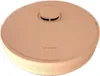 A top-down view of a beige robotic vacuum cleaner on a white background. Voir les images du produit