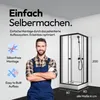 Komplettdusche 80×80×200 cm, Duschtasse, Gleittüren, 5 mm Produktbild-Vorschau 4