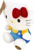 A plush toy of Hello Kitty sitting down, wearing blue overalls with yellow accents. Anteprima dell’immagine prodotto