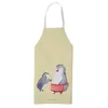 Mr. & Mrs. Panda Schürze Pinguin mit Kind - Gelb Pastell - Produktbild-Vorschau 2