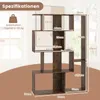 A diagram showing the dimensions of a geometric bookshelf. Náhled obrázku produktu