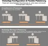 Diagrams illustrating different configurations and assembly options for a vanity table. Produktbild-Vorschau