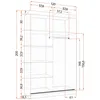 A technical drawing of a wardrobe with dimensions indicated. Náhľad obrázku produktu