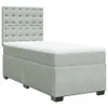 Boxspringbett mit Matratze Hellgrau 90x200 cm Samt Produktbild-Vorschau 1