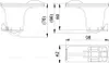 Technical drawing with dimensions of a drain fitting. Anteprima dell’immagine prodotto