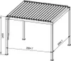 A technical drawing of a pergola with dimensions. Produktbild-Vorschau