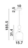 A technical drawing of a pendant lamp with dimensions indicated. Produktbild-Vorschau