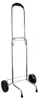 A silver shopping cart with black wheels and a black handle against a white background. Anteprima dell’immagine prodotto