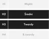 A grid of text labels indicating different firmness levels for a mattress. Podgląd zdjęcia produktu