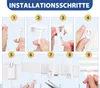 A series of numbered images demonstrating the installation steps for a window blind or shade. Produktbild-Vorschau