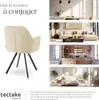 Fauteuil pivotant en velours Lucia, rembourré - crème, Lot Voir les images du produit 7