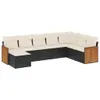 vidaXL 8-tlg. Garten-Sofagarnitur mit Kissen Schwarz Poly Produktbild-Vorschau 1