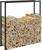 vidaXL Houtopslagrek zwart, 110x30x116 cm, staal Productafbeelding-voorbeeld 2