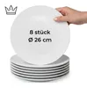 8er-Set Premium Porzellan Speiseteller Ø26 cm – Elegantes Rillendesign in edlem Weiß Produktbild-Vorschau