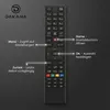 A remote control with labels and arrows pointing to specific buttons, explaining their functions. Produktbild-Vorschau