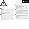 The image contains safety and instructional text in multiple languages, along with a warning symbol and a logo. Produktbild-Vorschau