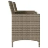 vidaXL Gartensofa 2-Sitzer mit Tisch und Kissen Grau Poly Produktbild-Vorschau 5