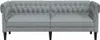 Divano Chesterfield 3 posti in tessuto grigio chiaro Anteprima dell’immagine prodotto 4
