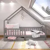 Hausbett ALVA aus Kiefer Massivholz, grau - Kinderbett mit Produktbild-Vorschau 2