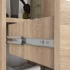 Close-up of a wooden drawer with a metal drawer slide. Podgląd zdjęcia produktu