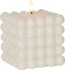 A white bubble candle with a lit LED flame. Podgląd zdjęcia produktu