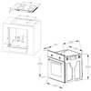 Technical diagrams and dimensions for an oven and cooktop set. Produktbild-Vorschau
