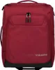 A red travel bag with black accents and wheels. Produktbild-Vorschau