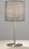 Tischlampe - Grau - Metall - Stoffschirm - H 40 cm Produktbild-Vorschau 2