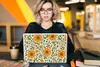 MuchoWow® Laptop Aufkleber Sticker Cover Blumen - Orange - Produktbild-Vorschau 5