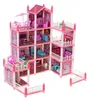 Puppenhaus rosa DIY 4 Ebenen von Möbeln Produktbild-Vorschau 3