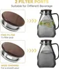 ecooe Glaskaraffe 1.8L Wasserkaraffe mit Deckel Schwarz Produktbild-Vorschau 4