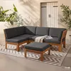 home24 Loungehocker - Webstoff / Akazie Massiv Produktbild-Vorschau 4