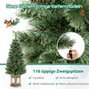 A close-up of a Christmas tree with marketing text and icons. Podgląd zdjęcia produktu