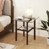 Skleněný odkládací stolek COSTWAY 61 cm dlouhý a široký, Náhled obrázku produktu 4