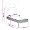 Sonnenliege mit Dach Beige Poly Rattan Produktbild-Vorschau 9