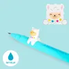 A close-up of a light blue pen with a small white llama figurine attached to it, with a larger llama illustration in the upper right corner. A small blue water drop icon with the text "SKY BLUE" is in the lower left corner. Podgląd zdjęcia produktu