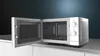 Siemens iQ300, Freistehende Mikrowelle, 44 x 26 cm, Weiß FF020LMW0 Schrägperspektive geöffnet Produktbild-Vorschau