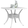 vidaXL Tavolo da giardino bianco 80x80x75 cm in fusione di Anteprima dell’immagine prodotto 4