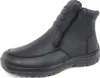 A black leather boot with a zipper closure is shown against a white background. Anteprima dell’immagine prodotto
