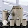 6tlg Badset Badezimmer Zubehör Set Organizer: (Beige Design Produktbild-Vorschau 3