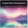 A landscape scene with mountains, a lake, and the aurora borealis, overlaid with text promoting a "Crystal Clear 4K Experience". Produktbild-Vorschau