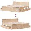 Massivholzbett ohne Matratze mit Kopfteil 200x200 cm Produktbild-Vorschau 10