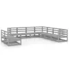 9-tlg. Garten-Lounge-Set Grau Kiefer Massivholz Produktbild-Vorschau 1