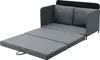 A dark gray sofa bed is shown in its unfolded state, with the mattress extended. Voir les images du produit