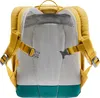 The back of a yellow and teal backpack. Podgląd zdjęcia produktu