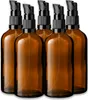 5x Braune Glasflasche 100 ml mit schwarzer Pumpe Produktbild-Vorschau 1