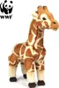 A plush toy giraffe is shown against a white background, with the WWF logo in the upper left corner. Produktbild-Vorschau