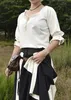 Mittelalter Bluse Birga mit 3/4 Arm, natur - Baumwolle Produktbild-Vorschau 2