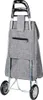 A gray shopping trolley with black handle and wheels, shown from the back. Anteprima dell’immagine prodotto