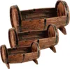 Holz-Pflanzfässer 3er-Set Blumentopf Pflanzkasten Produktbild-Vorschau 1